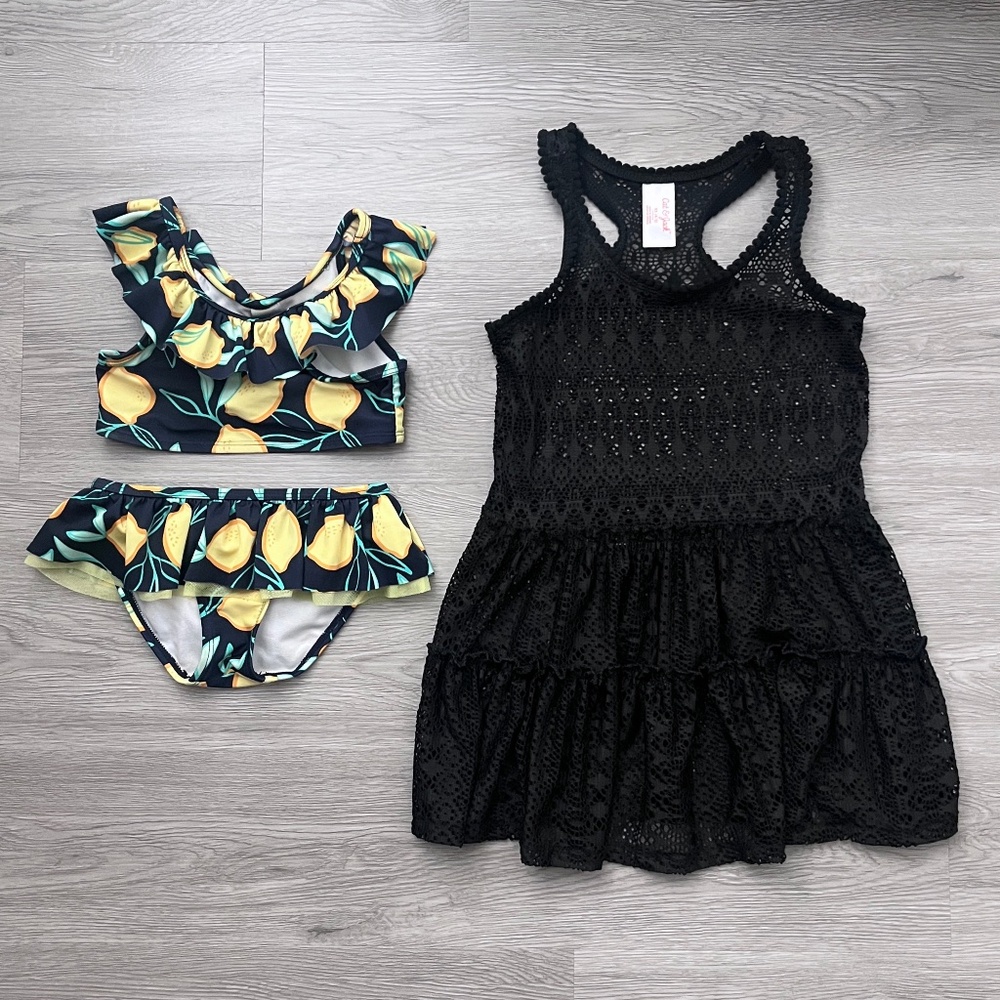 Cat & Jack Toddler Girl's Two-Piece Swimsuit & Cover-Up Size 4T/XS